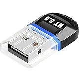 VAVIICLO Bluetooth 5.0 USBアダプタ 超小型 ブルートゥース子機 PC用/ナノサイズ/Ver5.0/ Bluetoothアダプタ 最大通信距離20m 低遅延 無線 apt-X EDR/LE対応(省電力) Windows 11/10/8.1/8/7(32/64bit) 対応 Mac非対応 日本語取扱説明書付き (ブルー)