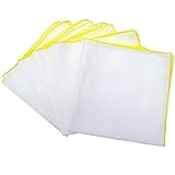 Fluffy（フラフィ） 花Bメロ 二重合 ガーゼハンカチ イエロー 10枚セット 日本製 綿100％ 無地 32×32cm