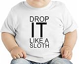 Drop It Like It Sloth Slogan オーガニックベビーTシャツ 12 - 18 Months