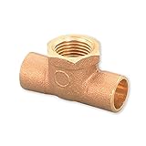 Everflow Supplies ccft1134-nl C X C X F鉛フリーキャスト真鍮T型継手withはんだカップとメスねじ付き分岐 3/4" x 3/4" x 1/2" CCFT3412