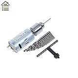 12 V 、 1 A の DC モータ電動ハンドドリルビットミニツイスト + セット 0.3-4 mm Ip(ipv4) チャック