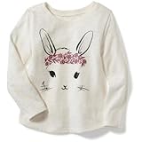 オールドネイビー OLD NAVY/ グラフィックボートネックティ クレームデラクレーム トップス長袖Tシャツ 2歳【並行輸入】