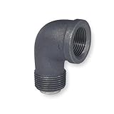Everflow Supplies BMSN0012 1/2" 90 Degree Street Malleable Iron Fitting for High Pressures with Blac