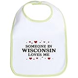 CafePress Loves Me in Wisconsin Bib - Standard Kiwi by CafePress