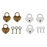 F Fityle 約6個入り　南京錠　ハート形　ヴィンテージ　キー　小さい　スーツケース　工芸品　ロック