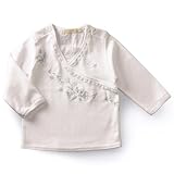 北欧デンマークの子供服ブランド　claire.dk 綿１００％クロスネックホワイト長袖Tシャツ 62ｃｍ