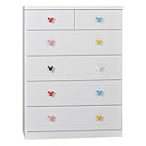 アルファタカバ ディズニー家具シリーズ セレクトミッキー 80cm幅5段ホワイト 取っ手スタンダード