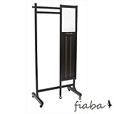 【フィアーバ】ミラー付ハンガーラック ダークブラウン
