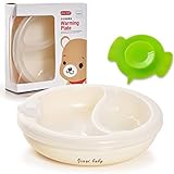 La moriposa Baby Suction Bowl Warming Plate Feeding Set with Silicone Feeding Spoon by La moriposa