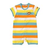 ミキハウス(mikihouse) プッチー＆うさこ☆ワイドボーダーショートオール（12-1304-975） 70cm 白×ブルー（73）