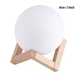 USB LED Moon Night Light、3dクリエイティブMoon形状USB充電LEDランプタッチセンサー装飾夜ライトwith Wooden Base JZZ-US