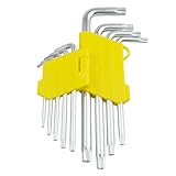 SODIAL(R)9個 Lシャフト T10、T15、T20、T25、T27、T30、T40 T45 T50セキュリティトルクスドライバー