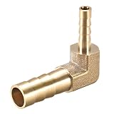 uxcell バーブ真鍮ホース継手 8mm~4mm 90度 エルボパイプコネクタ カプラーチューブアダプター
