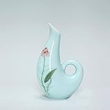 セラミック花瓶 復古中国式　手描き靑磁の小さな花瓶　水耕栽培植物容器　在宅の置物