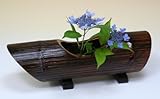 竹製・丸竹花入れ「塗置舟」
