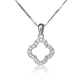 四葉輪郭程よいキラキラ ペンダントネックレス