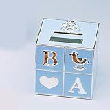 優雅シルバーブルー赤ちゃんブロック銀行オーストリア産クリスタル