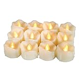 Flameless CandlesTINGAU 12pcs Flickering Votive Candles Light with Timers 6 Hours on and 18 Hours of