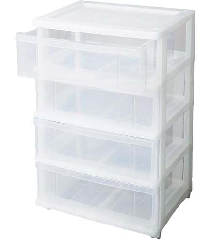 Amazon｜アイリスオーヤマ チェスト ワイド 4段 日本製 簡単組み立て