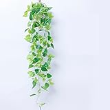 HooMall フェイクグリーン 観葉植物 アイビー 造花 藤 緑 壁掛け 葉 グリーン 12本入り インテリア 飾り ホーム オフィス ベランダ ガーデン 吊り 人工観葉植物 植物装飾 結婚式 パー