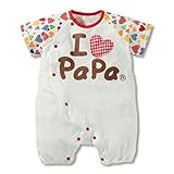 【SEBLES】ベビー服 カバーオール 新生児 3ヶ月 6ヶ月 12ヶ月 半袖 半ズボン 前開き プリント ママ パパ ラウンドネック 春 夏 コットン(タイプC,73cm)