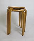 2脚セット　木製　スツール　チェア　スタッキング　ブラウン　lh-006 br-2