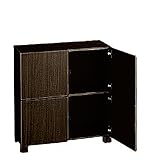 キャビネット スクエア 収納 引き出し 本棚 ダークブラウン 4杯 幅 72 cm 奥行き 30 cm 高さ 77.5 cm