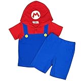 アスナロ（つなぎ・セットアップ） スーパーマリオ ベビー ハロウィン 衣装 変身 パーティ マリオ なりきり90 マリオ