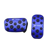 BOYOUS トヨタ 専用設計 高品質 アルミ ペダル 工具不要 PRIUS ブレーキ アクセル カバー 2点セット 適合多数 新型ノア ヴォクシー90系/アルファード ヴェルファイア 20系 30系/C-HR ZYX10 NGX50/ 新型カローラツーリング 新型カローラスポーツ 210系 /プリウス プリウスPHV 50系 前期/後期 /新型ヤリス ヤリスクロス 10系 防キズ 防汚れ 滑り止め 2点セット（ブルー）