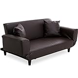 ソファ ソファー ソファベッド 背もたれ 肘置き リクライニング 2人掛け レザー ダークブラウン