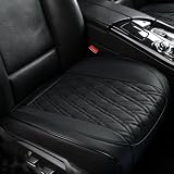 EREVNPAM 車用 シートカバー PU レザー 座布団 カーシートカバー 座面のみ 運転席 助手席 座席シート カーマット 汎用 防水 シートクッション 滑り止め (2枚セット ブラック)