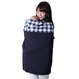 抱っこ紐ケープ おんぶ紐ケープ 授乳ケープ ブランケット 多機能 抱っこ おんぶ (ブルー×ホワイト)