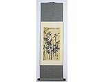 Chinese Scroll Painting on Silk Scroll - Bamboos by Zheng Banqiao (zheng ban qiao Qing Dynasty)(Repr