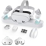 Smatree 充電ステーション Meta Quest 3/Quest 3S対応 アダプター高速充電コントローラーとヘッドセットを同時に VR充電ドック LEDインジケーター付き コントローラーバッテリー2個付き