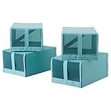 IKEA SKUBB シューズボックス 4個セット ライトブルー 00323967