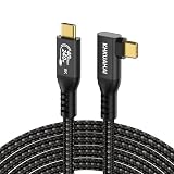 Thunderbolt 4 ケーブル L字 2M USB C ケーブル 8K 映像出力 240W 急速充電 USB4 40Gbps双方向高速転送 タイプc iPhone 17/16/15 Pro Max、MacBook 、PSSD、iPad、ドッキング、モニター対応