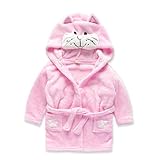 Candykids 可愛い子に可愛いバスローブ　お子様にピッタリ 出産祝い 贈り物 にも 子供用 キッズ ガウン タオル地 お風呂 (110cm, ピンク)