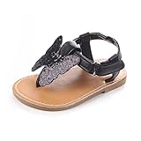 ガールズサンダル、anshintoソフトソールベビーガールズ靴ファッション靴butterfly-knot靴 ブラック