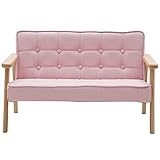 ルームアンドホーム ソファー 2人 子供 キッズ ファブリック ピンク 65.5×39×42cm