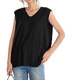 [神戸レタス] ノースリーブ カットソー Tシャツ レディース タンクトップ 夏 トップス 夏服 ノースリ [C2322] L Vネック ブラック2