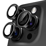 Podick カメラフィルム iPhone 16 Pro/16 Pro Max用 カメラカバー 9H強化ガラス アルミ合金 アイフォン16プロ/16Pro Max用 カメラ保護 キズ防止 耐衝撃 高透過率 黒縁取り 露出オーバー防止 極薄 レンズカバー プロテクター ブラック