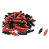 uxcell　ワニ口クリップ　クランプ　テスト用　金属製　ソフトプラスチック　27mm　100個セット