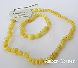 Baltic Amber Baby Teething Child Bracelet and Necklace Set Polished Rounded Beads Butterscotch By Am