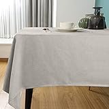 SEASHORE TREE テーブルクロス リネン調 140x180cm 防水 撥水 厚手 無地 おしゃれ 食卓用 北欧 シンプル 丸洗い可 お手入れ簡単 家庭用 耐熱 長方形 - ベージュ