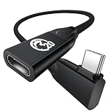 USB C 延長ケーブル 短い 0.3m L字型240W USB C 3.2 Gen 2X2 20Gbps 高速データ転送 48V 5A PD急速充電 90度直角タイプC 延長コード Type C オス-メス 5K/4K@60Hz映像出力 高耐久ナイロン iPhone17/16/15シリーズ 、MacBook、Pixel 10/9/8、Galaxy S26 S25等Type C機種対応
