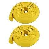 uxcell コーナークッション　コーナーガード　コーナーパッド　コーナーカバー エッジ カバー 保護 プロテクター 家具 化粧台 気泡ゴム製 イエロー 2個入れ