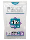 コア ポリ袋 ゴミ袋 45L 透明 10枚入 縦80cm×横65cm×厚み0.025mm やわらかタイプ ごみ袋 平袋 A131T