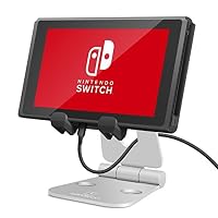 スマホ タブレット Nintendo Switch スタンド 折り畳み式 角度調整可能, Lomicall iphone スタンド, 充電スタンド, ホルダー : 対応 Nintendo Switch, 携帯電話, アイフォン, iPhone 7 6 6s plus 5 5s ,Samsung S3 S4 S5 S6 S7, Galaxy S7 S6, Note 6 5, LG, Sony, Nexus - 銀