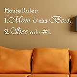 Pop Decors WL-0059-Vb Inspirational Quote Wall Decal House Rules [並行輸入品]