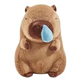 鼻の高いカピバラぬいぐるみ、引っ張って使えるカピバラぬいぐるみ、鼻水カピバラぬいぐるみ、漫画カピバラぬいぐるみフィギュア、柔らかい質感、カピバラ愛好家&家の装飾用 (1個) [並行輸入品]